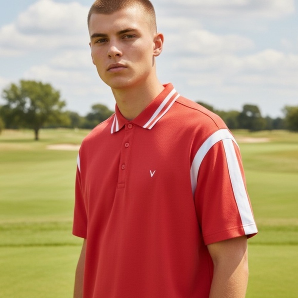Callaway Men’s short sleeved Athletic Golf Polo Shirt Logo Size xlg
